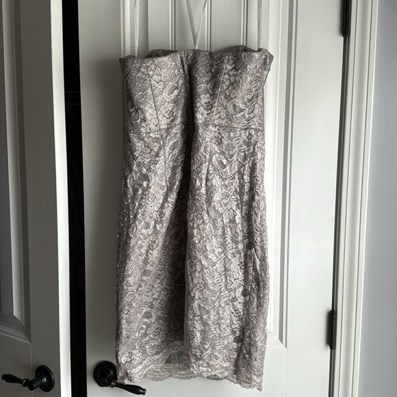 David’s Bridal Silver Lace Dress - F15620 - Picture 5 of 7